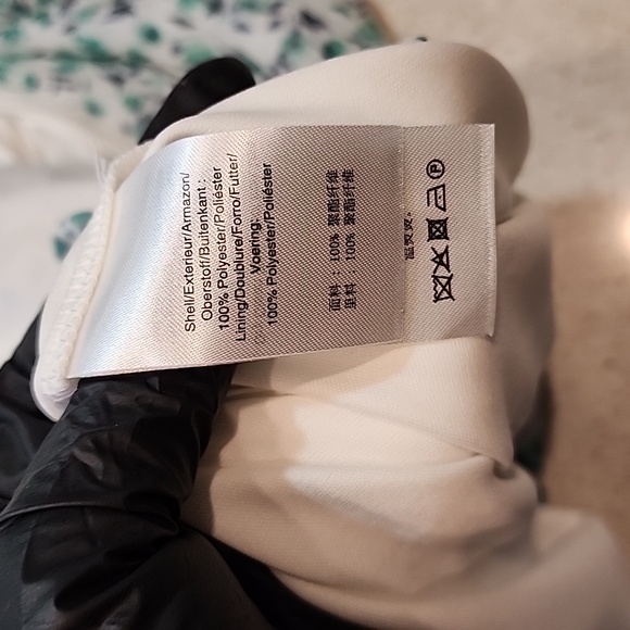 Dkny Sz 6 Women Floral Green Black White Dress Swing - Picture 10 of 11